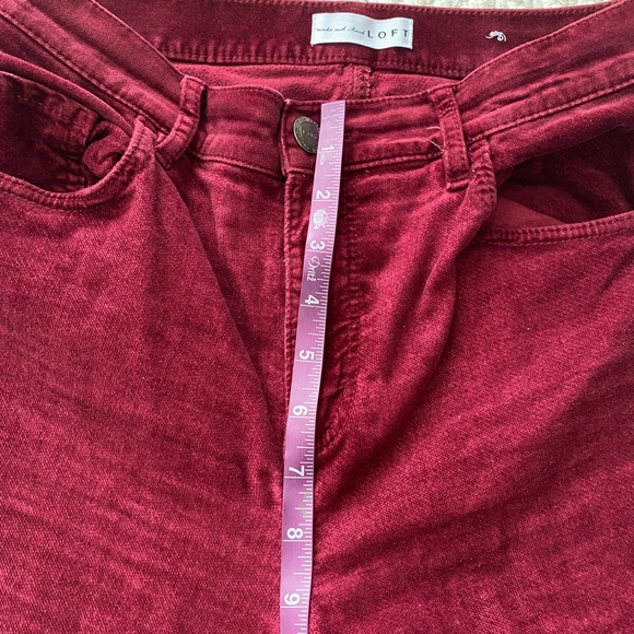 Loft velvet pants, red size 28 - Picture 5 of 9